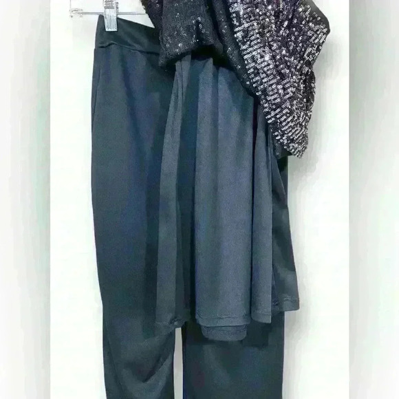 Art Class black silver sequin strappy dress Top Balera Petite Adult Jazz Pants - Picture 5 of 8